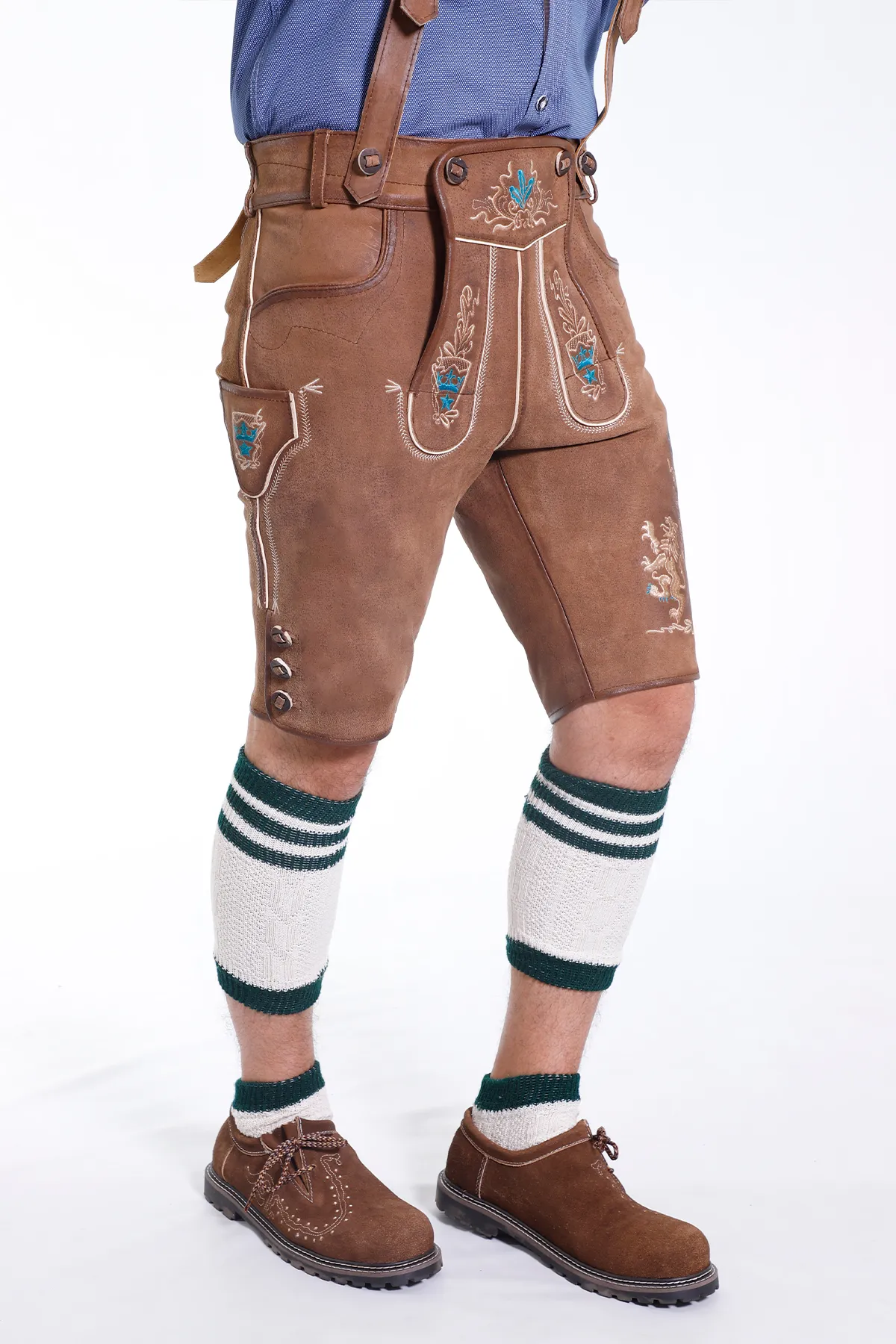 Trachten Men’s Lederhosen Coal Brown - Image 3