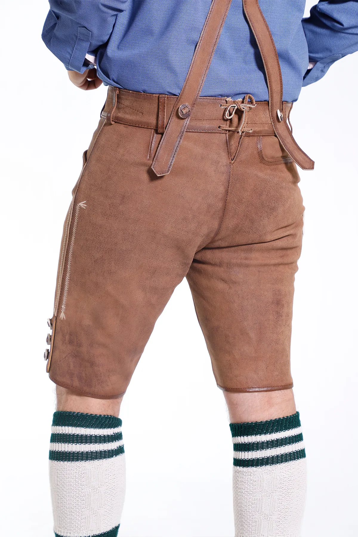 Trachten Men’s Lederhosen Coal Brown - Image 6