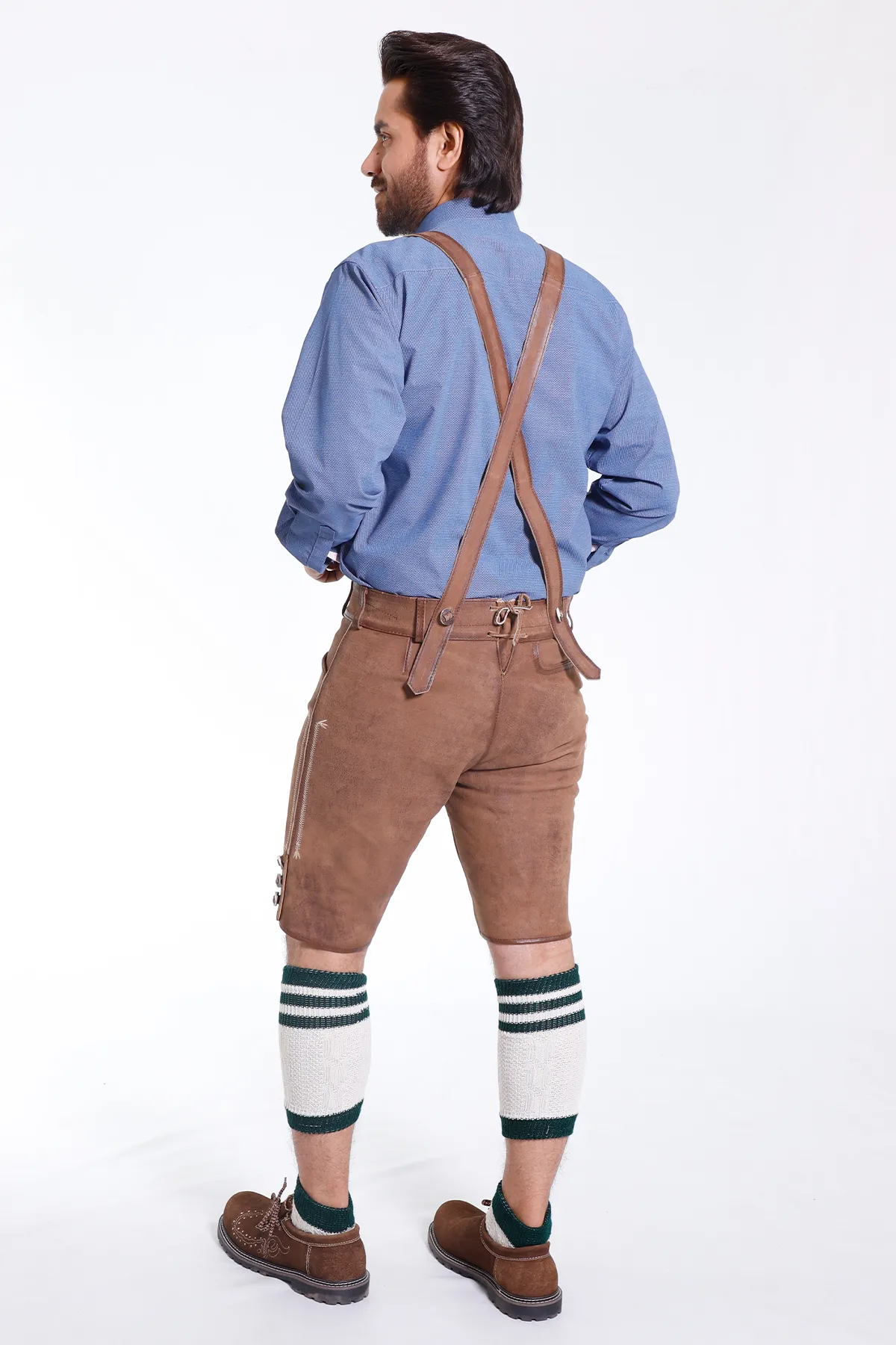 Trachten Men’s Lederhosen Coal Brown - Image 7