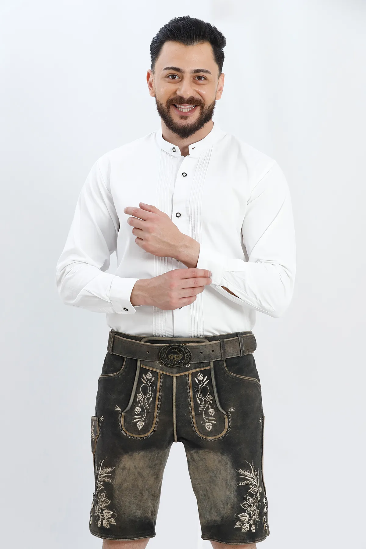 Premium German Lederhosen Men Black Rust - Image 2