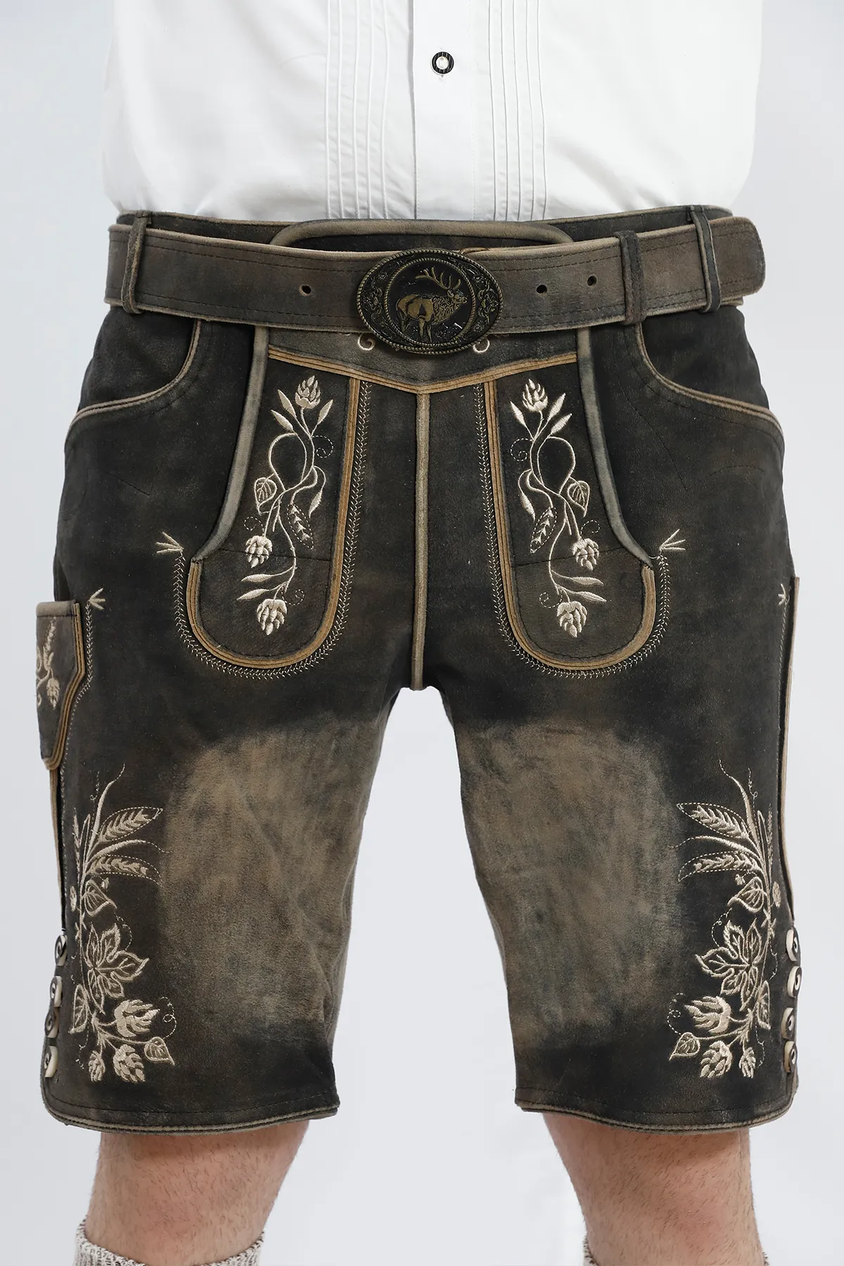 Premium German Lederhosen Men Black Rust - Image 3