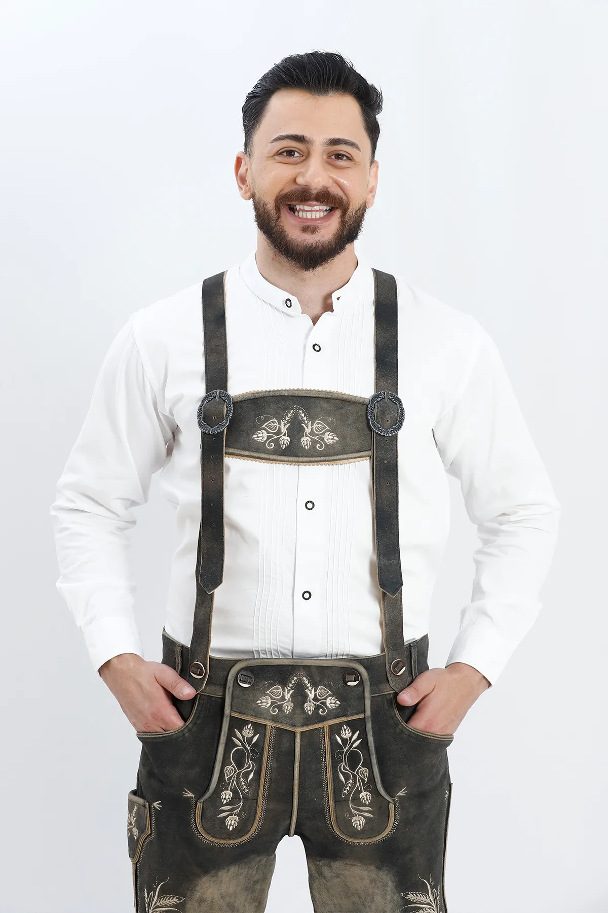 Premium German Lederhosen Men Black Rust - Image 5