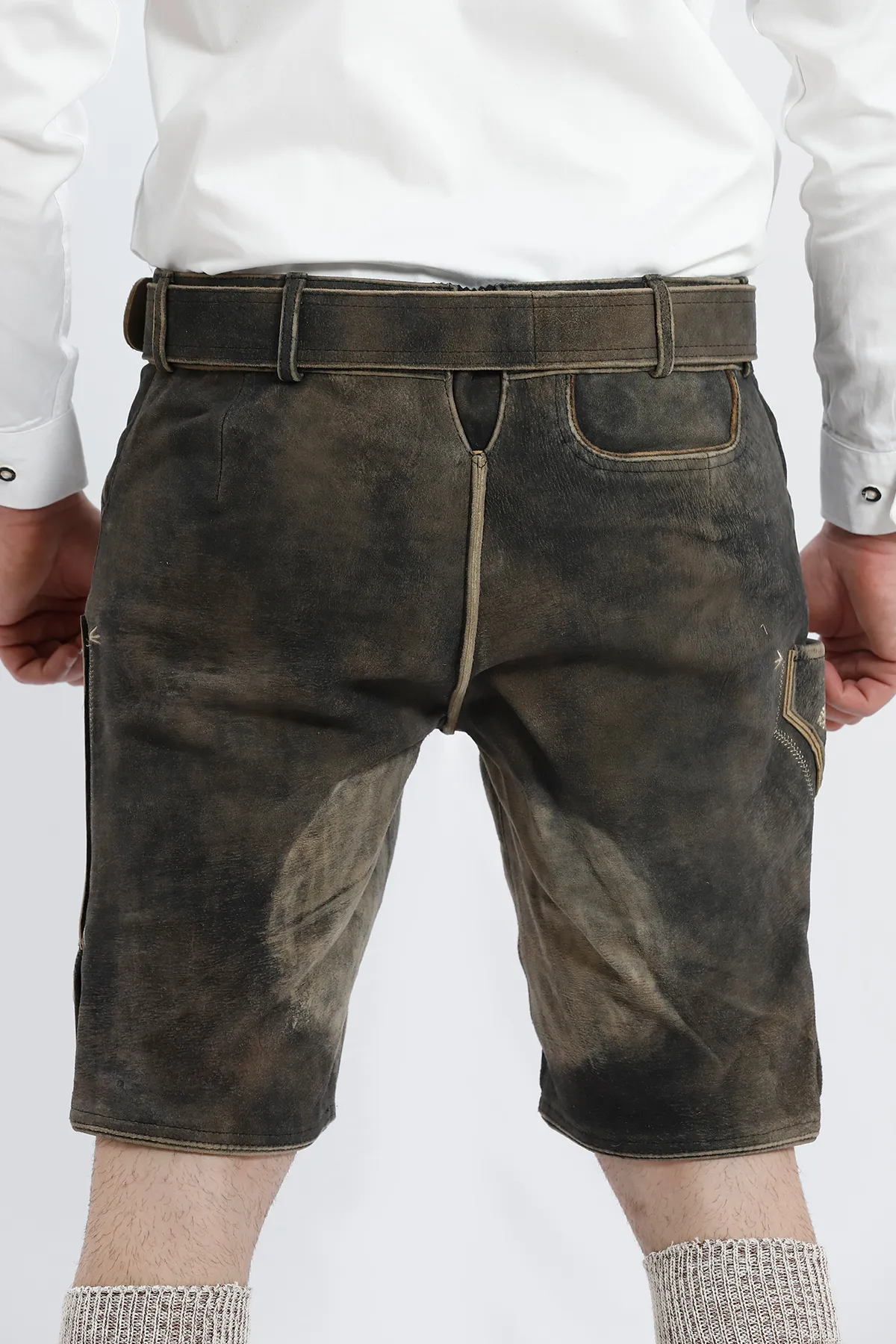 Premium German Lederhosen Men Black Rust - Image 6