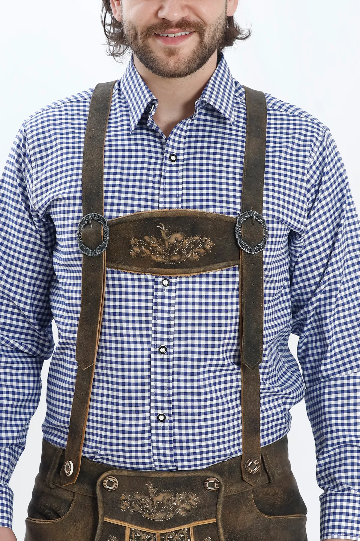 Premium Lederhosen Men Outfit Raw Brown - Image 6