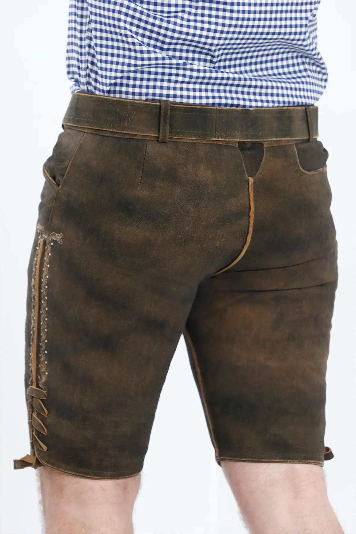 Premium Lederhosen Men Outfit Raw Brown - Image 7