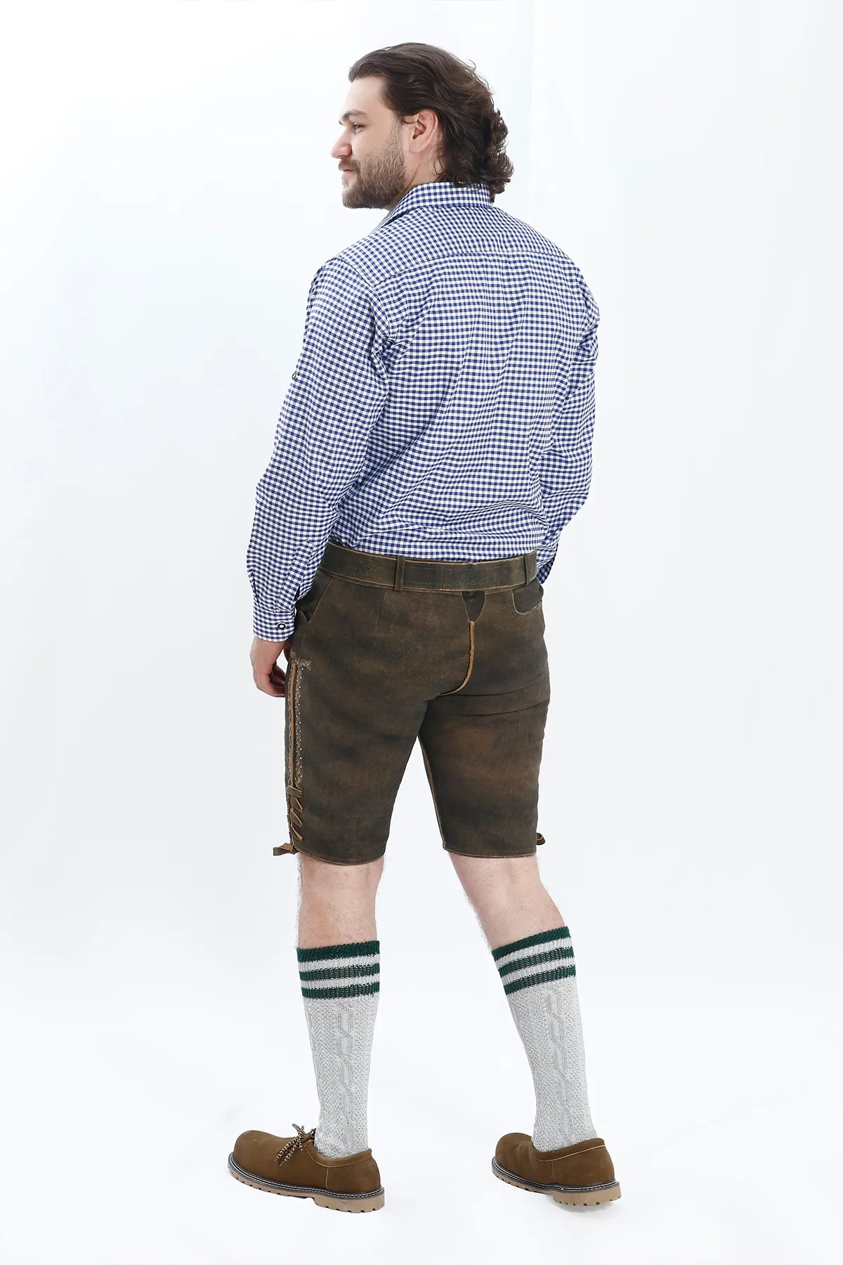 Premium Lederhosen Men Outfit Raw Brown - Image 8