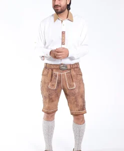 Authentic Lederhosen Men with Matching Belt for Oktoberfest