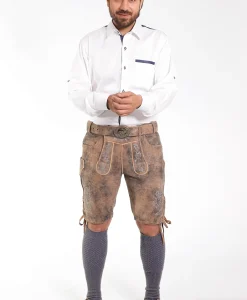 Premium Oktoberfest Lederhosen Men Rustic Brown