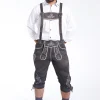 Authentic Knee Length Lederhosen Men for Oktoberfest