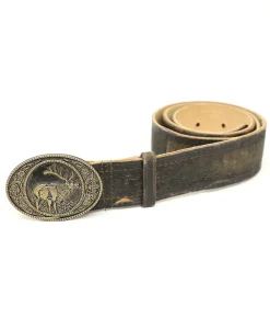 Bavarian Lederhosen Traditional Belt in Raw brown