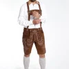 Classy Finished Bavarian Lederhosen Tan Brown