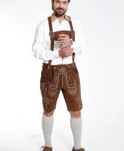 Classy Finished Bavarian Lederhosen Tan Brown
