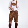 Genuine Bavarian Lederhosen for Men Hazelnut Brown