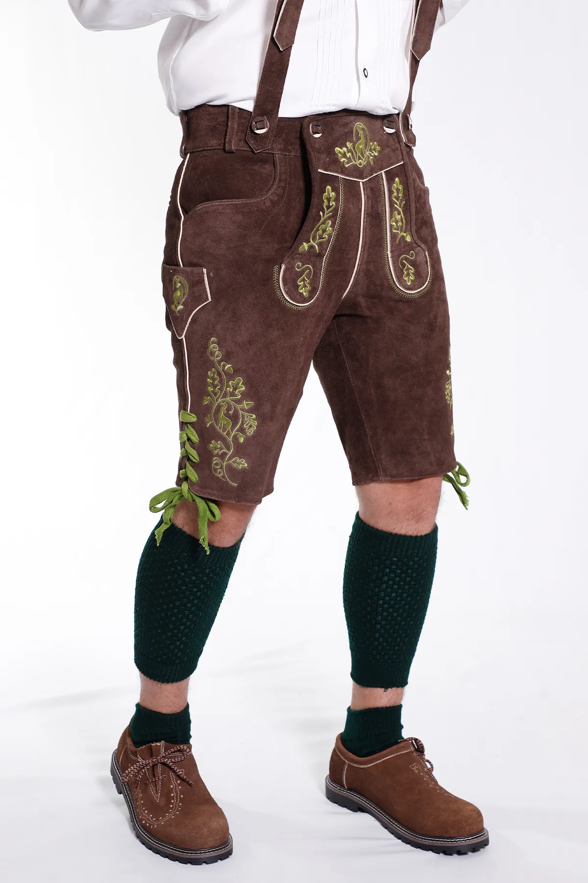 Classic Walnut Brown Lederhosen Attire - Image 3