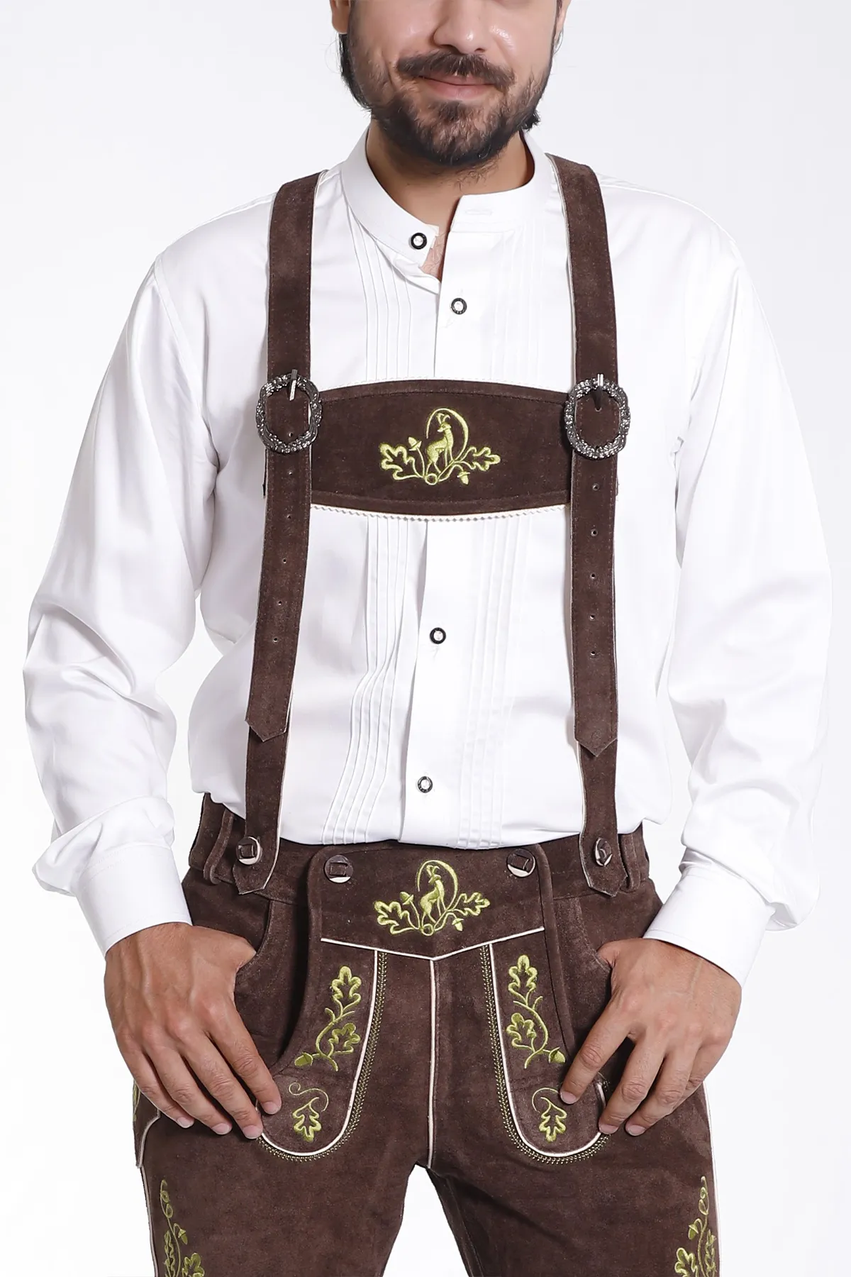 Classic Walnut Brown Lederhosen Attire - Image 5