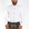 Classic Bavarian White Shirt with Decorative Buttons