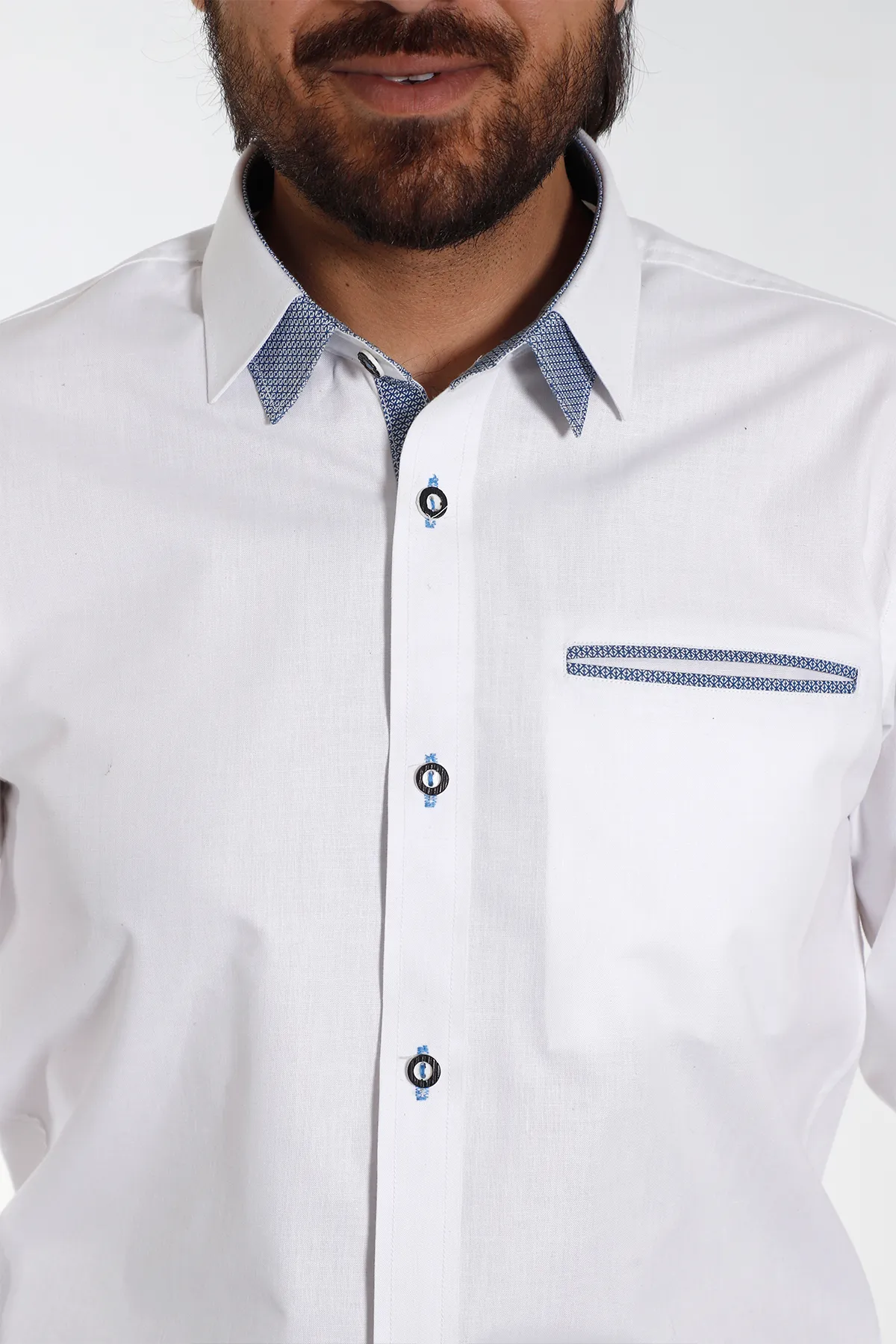 Men's Authentic German Shirt with Blue Trim - Image 2