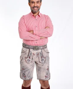 Lederhosen Men Traditional Red Shirt