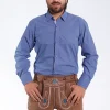 Men's German Oktoberfest Shirt in Classic Blue Texture
