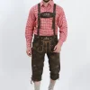 Traditional Bundhosen with Suspenders in Vintage Brown