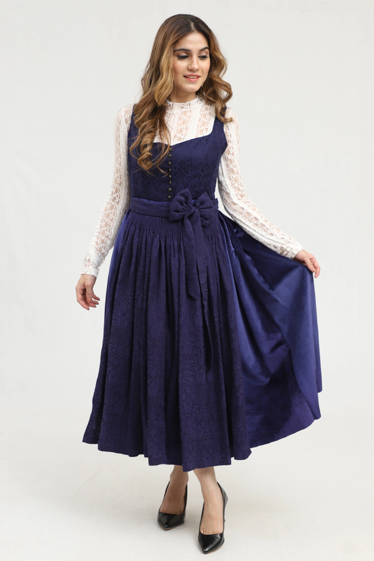 Charming Blue Traditional Dirndl Bavarian Style - Image 4
