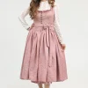 Authentic Dirndl for Oktoberfest in Pink Color and Matching Apron