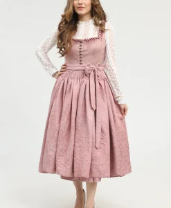 Authentic Dirndl for Oktoberfest in Pink Color and Matching Apron