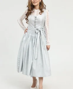 Authentic Dirndl for Oktoberfest in Blue Color and Matching Apron