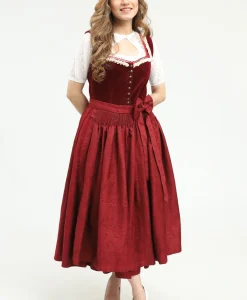 Rich Maroon Dirndl Stunning German Traditional Dress