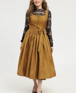 Authentic Dirndl for Oktoberfest in Brown Color