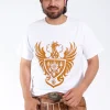 Bavarian White T-Shirt with Golden Eagle Graphics