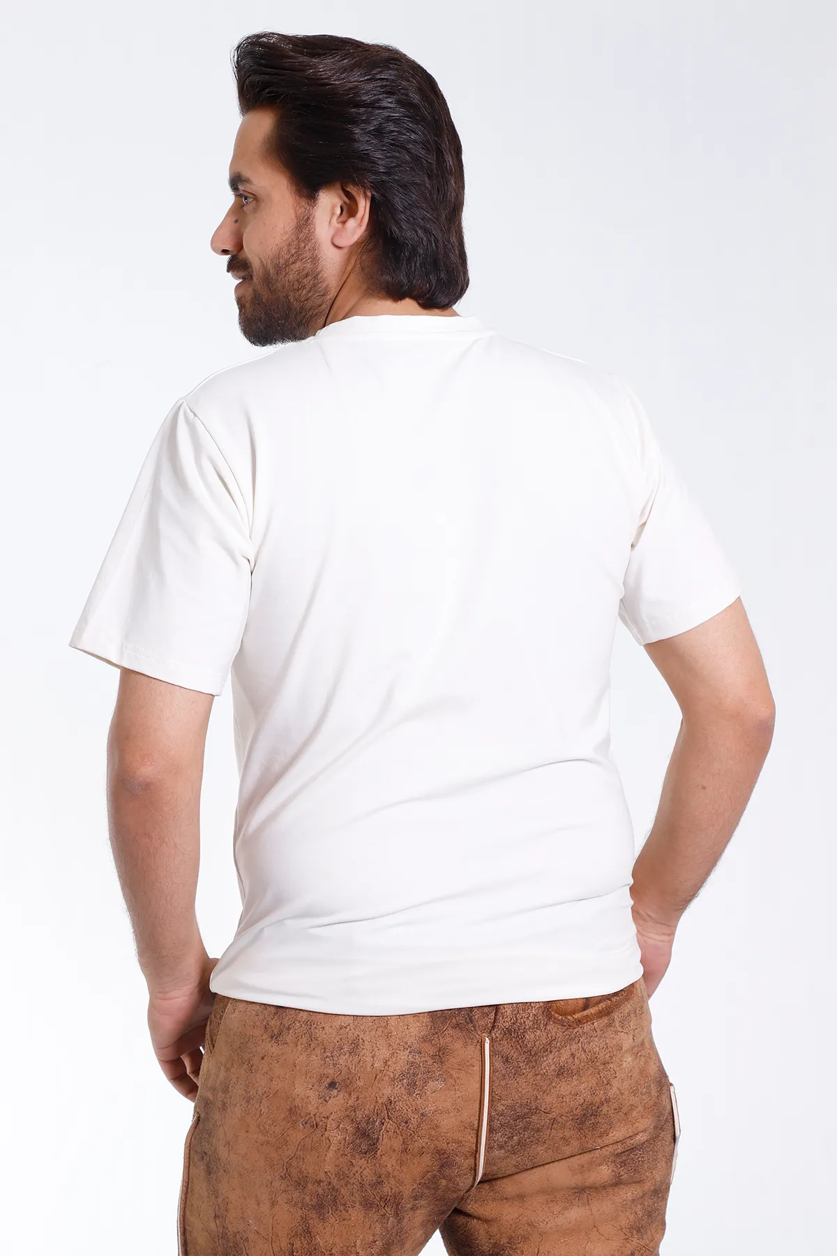 Stag Motif Traditional Mens T-Shirt for Lederhosen - Image 3