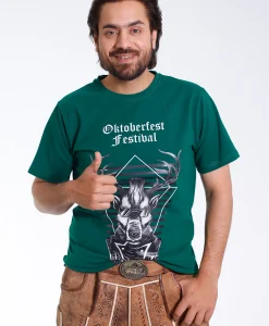 Mens Oktoberfest T-Shirt with Stag Graphic