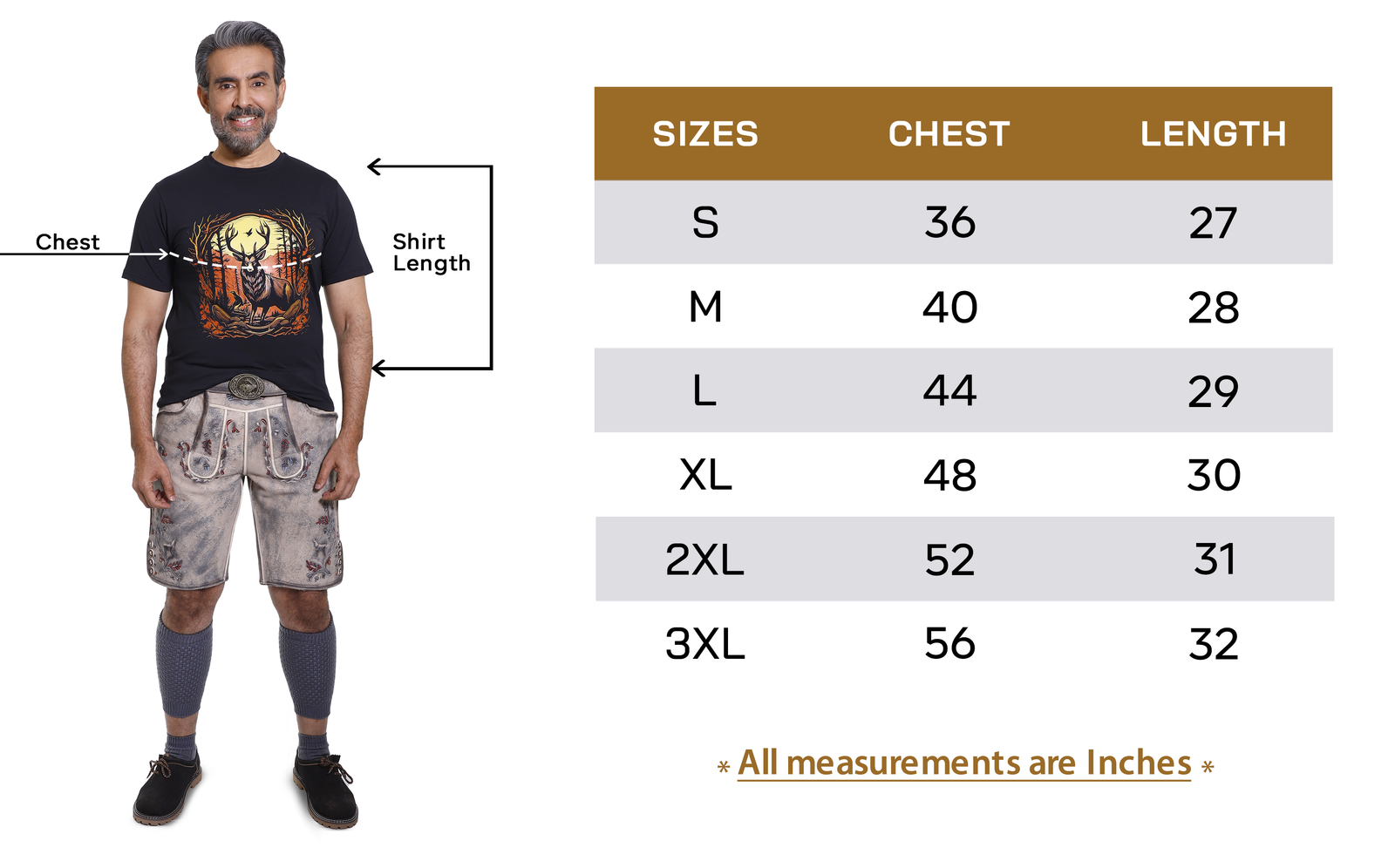 Size Chart T-Shirts