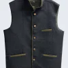 Lederhosen Men Waistcoat Black Wool