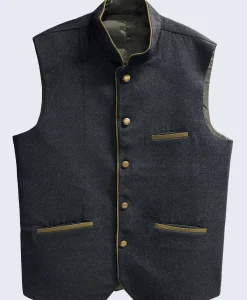 Lederhosen Men Waistcoat Black Wool
