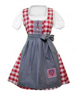 Wensky Midi Denim Dirndl Red Check