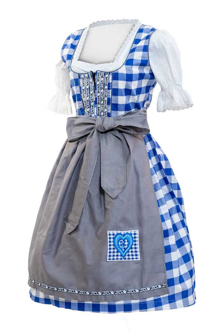 Wensky Midi Denim Dirndl Blue Check - Image 2