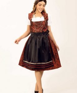 Elsa Red Midi Dirndl Dress
