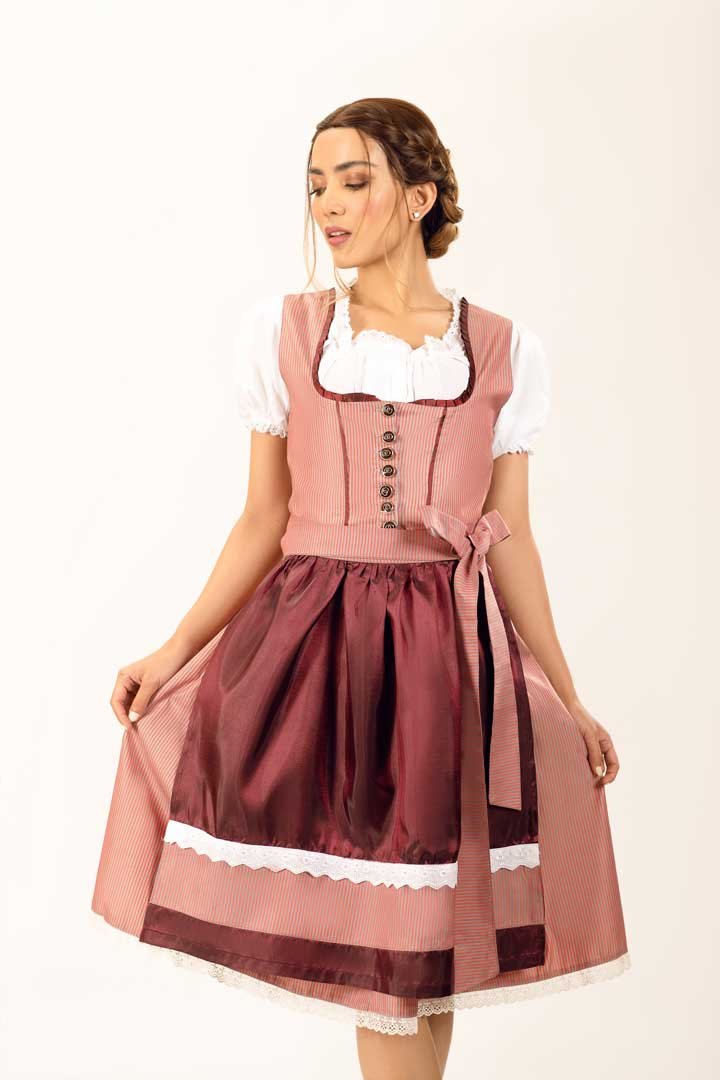 Heidi Tea Pink Midi Dirndl Dress - Image 3