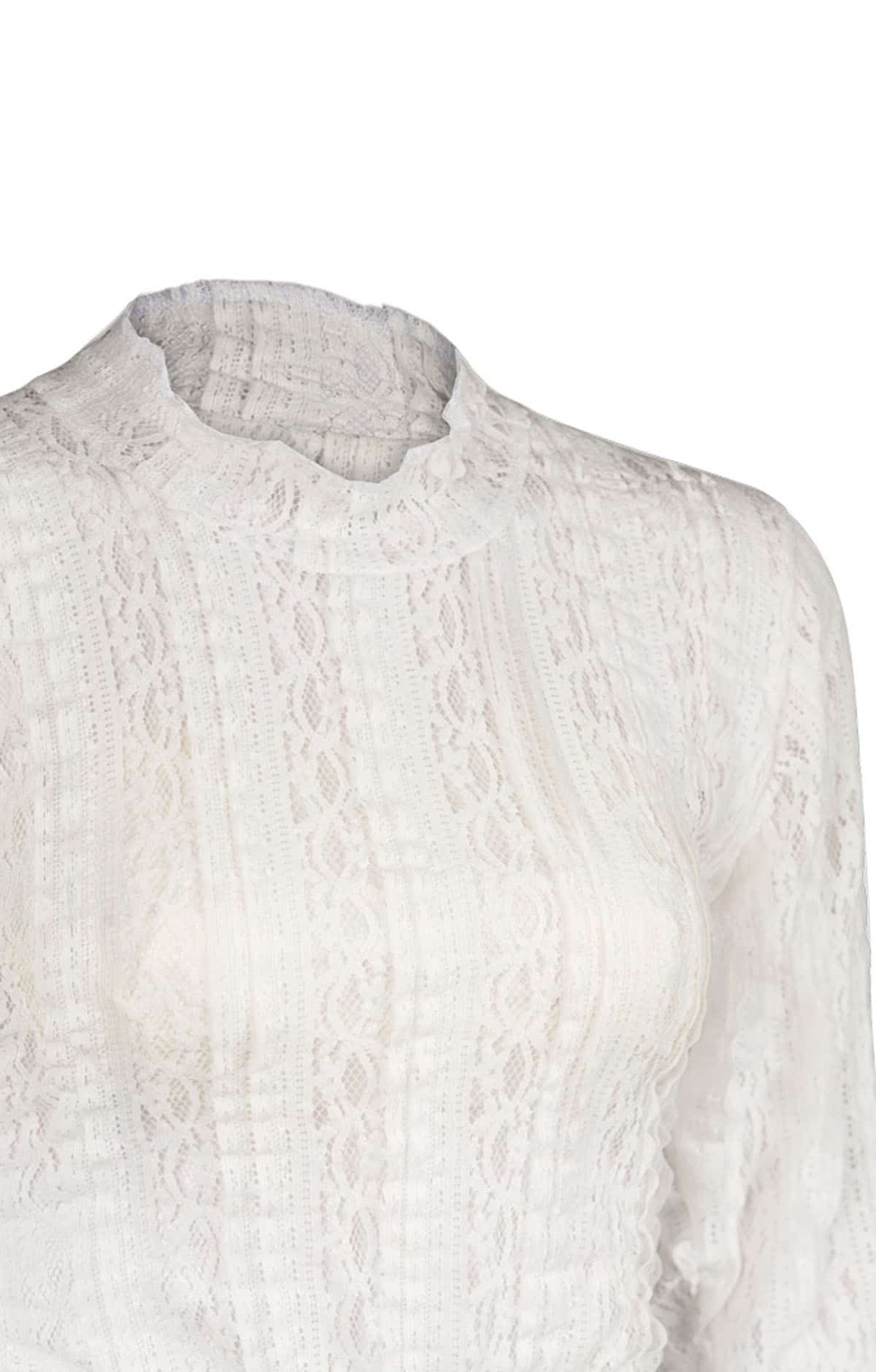 Flirty Elegance White Dirndl Blouse - Image 3