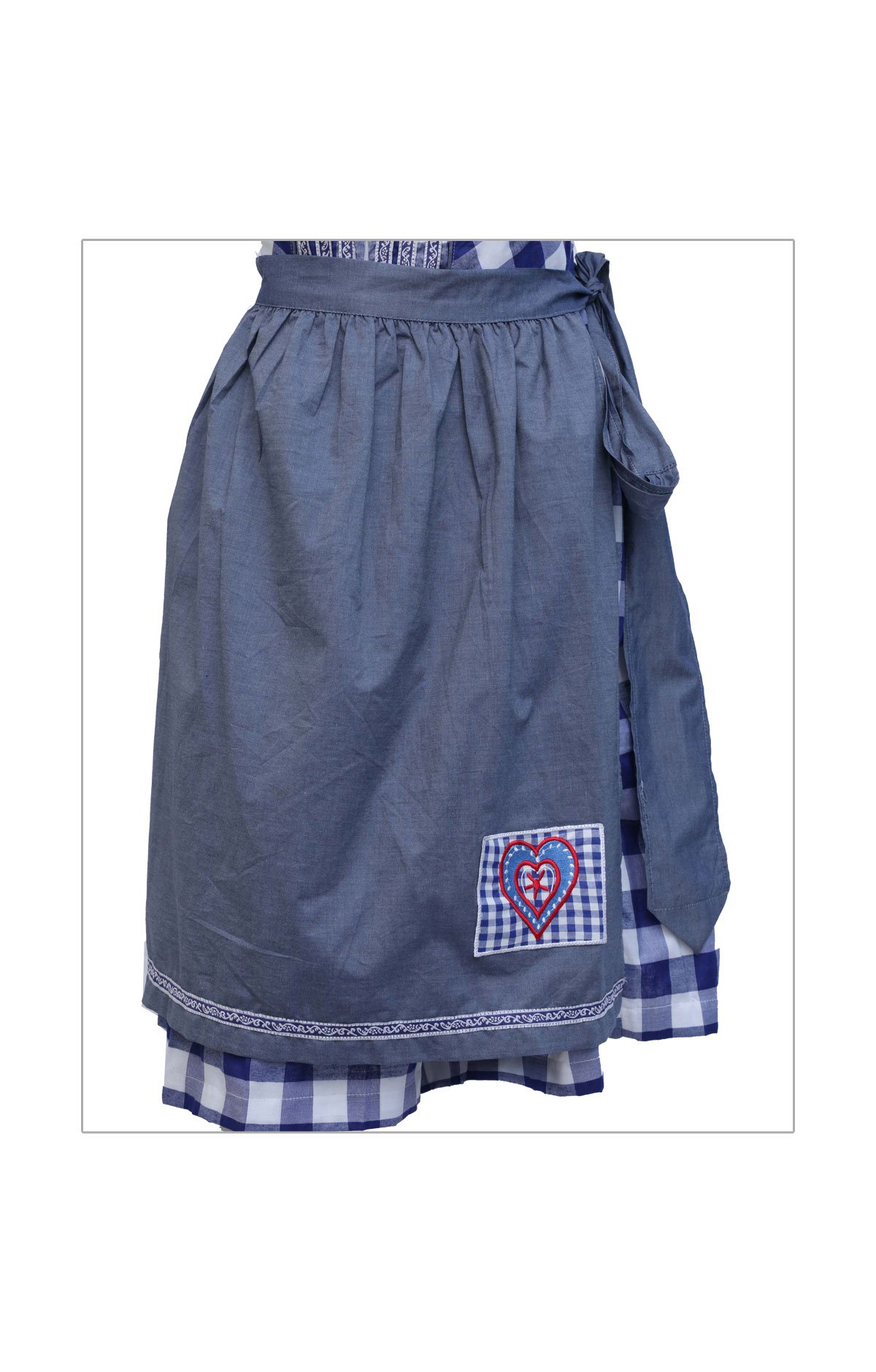 Wensky Midi Denim Dirndl Blue Check - Image 7