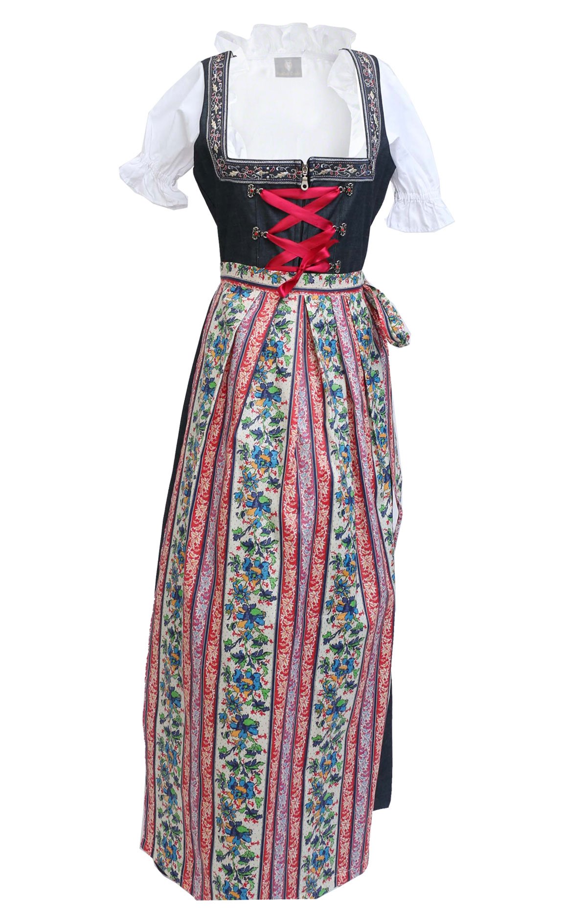 Maxi German Dirndl Long Cherry Black - Image 4