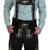 Embroidered Short Lederhosen Dark Grey