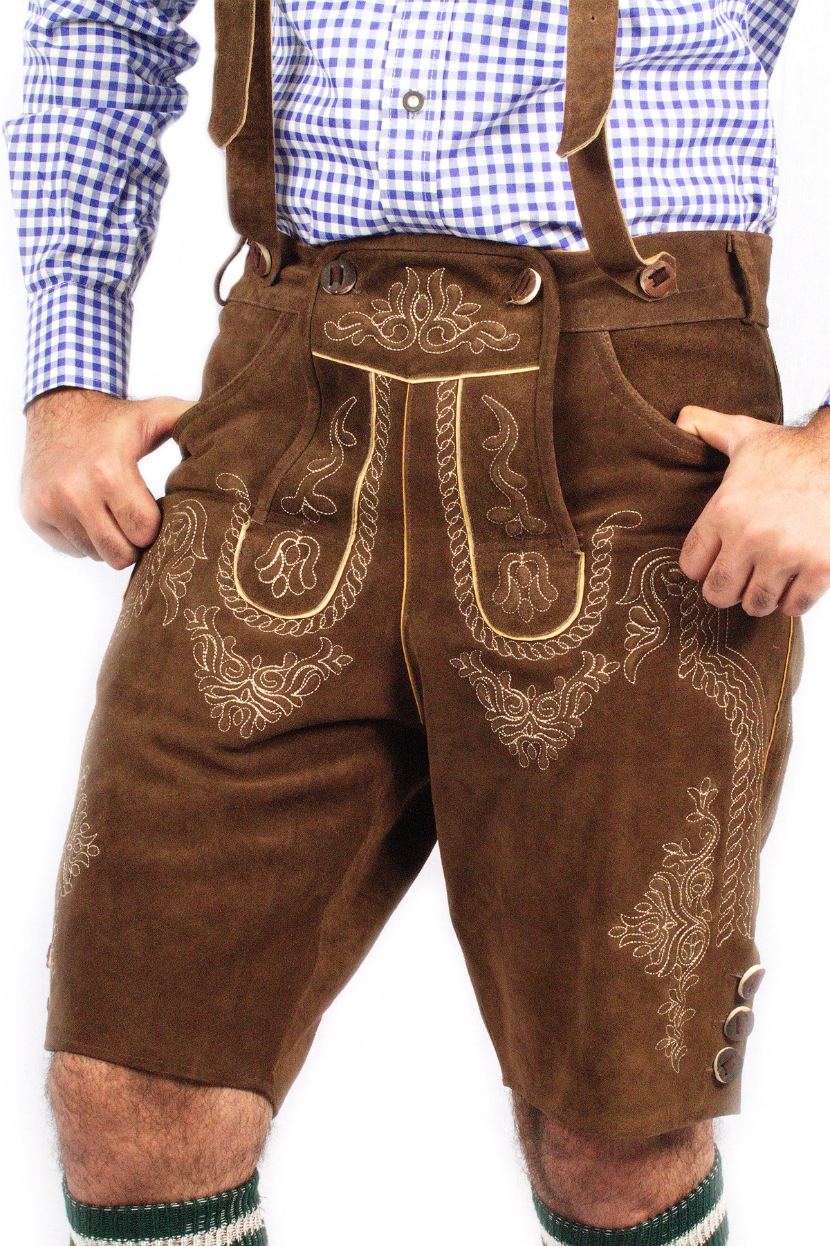 Bavarian Short Lederhosen Classic Brown - Image 3