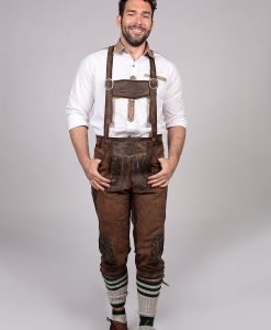 Knee Long Trachten Bundhosen Dark Brown