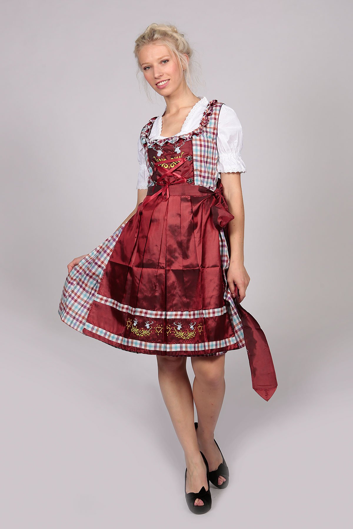 Maroon Dirndl Dress German Oktoberfest