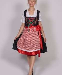 Black and Red Dirndl Dress 2 Way Flip Apron