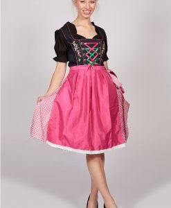 German Dirndl Pink 2 Way Flip Apron