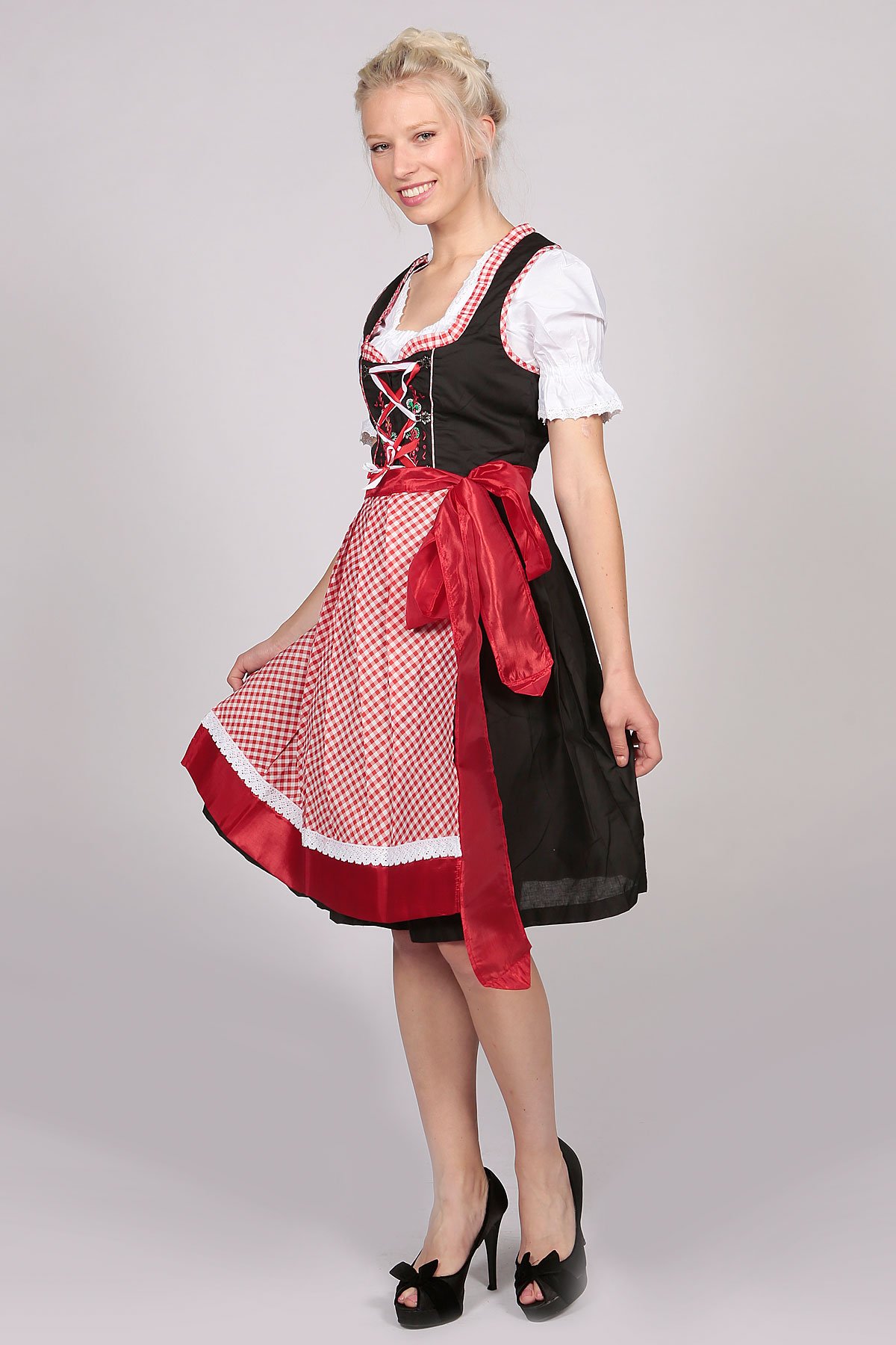 German Dirndl Amara Black Red - Image 3